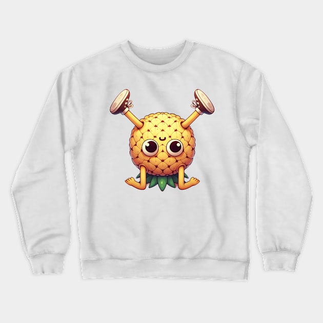 Pineapple upside down doing headstand Crewneck Sweatshirt by Dmytro